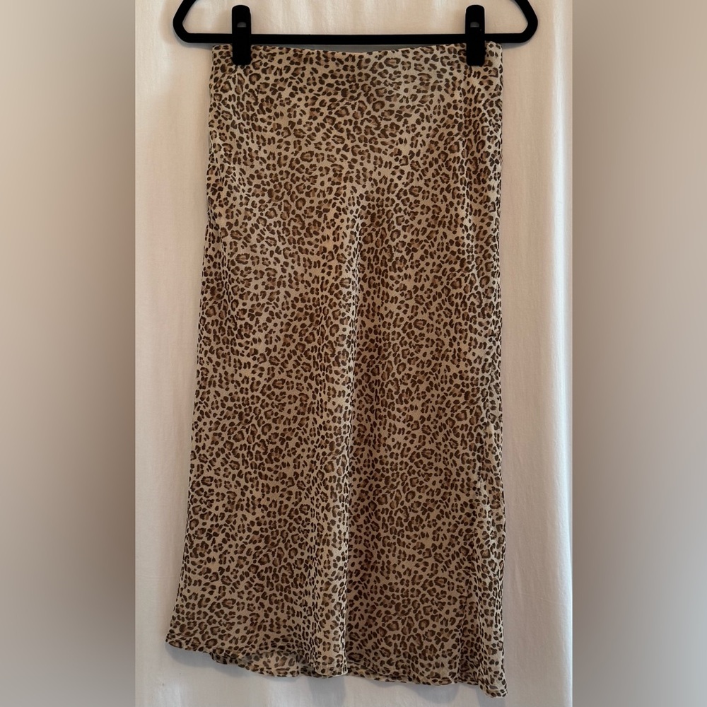 Leopard Print Midi Skirt